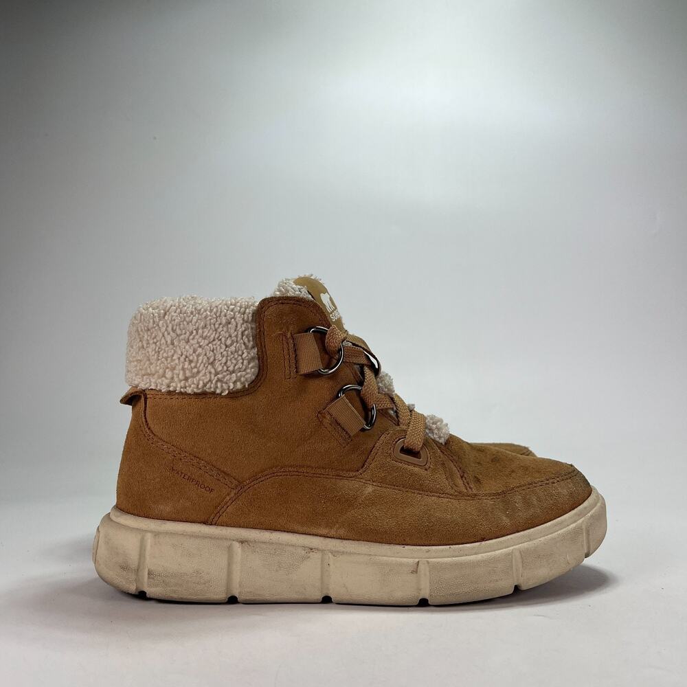 SOREL Explorer III NW Lace Tawny Buff Sea Salt Waterproof Boots Women's Size 8